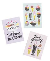 Waste Not Paper, Mini Journals, Ice Cream, Notebook, Small, Diary - 80 Pages, Set of 3
