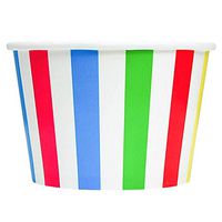 [50 Count] Rainbow Paper Ice Cream Cups - 8 oz Striped Madness Dessert Bowls Perfect For Yummy Treats! Frozen Dessert Supplies
