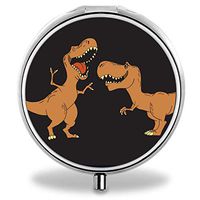 Custom Fashion Pill Box Medicine Tablet Holder Organizer Case for Pocket or Purse-Dinosaur Vector Hand