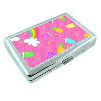 Summer Em3 Hip Silver Cigarette Case Id Holder Metal Wallet 4" X 2.75" RFID Protection