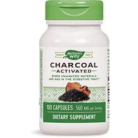 Natures Way Activated Charcoal Intestinal Cleanser Capsule, 260 mg - 100 per pack - 3 packs per case.