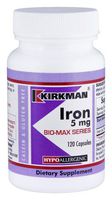 Iron 5 mg Bio - Max Series Capsules - Hypoallergenic, 120 count