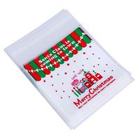 Christmas Candy Bags Self Adhesive Cellophane Treat 100piece Bags for Party Supplies
