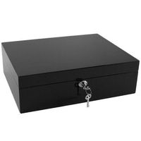 Dolce Sogni High Gloss Black Humidor 75 Count with Digital Hygrometer