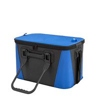 Fishing Bucket EVA Fish Protection Bucket Gear Bag Fishing Bucket Car Box Storage Box 36X25 Folding Bucket Collapsible Water Bucket (Color : Blue, Size : 36x25x25cm)