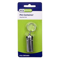 Ezy Dose Keychain Pill Box and Medicine, Vitamin Container | Safe for Money & Travel Items | Metal Canister | Large Compartments