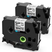 Replace P Touch TZ TZe 251 Label Tape 24mm 1 inch Black on White Tape, Work for Brother P-Touch CubePlus PTD600 PT-P710BT PTD600VP PT-P700 Pt-d400 PTP750W E550W, TZe-251 Standard Laminated, 2 Pack