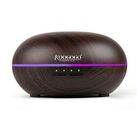 KOOGOGO® Q1 Diffuser for Aroma Essential Oils, 300ml Aromatherapy Ultrasonic Cool Mist Humidifier with 7 Color LED Lights for Office Home Bedroom Fitness Room Study Yoga Spa (Dark Wood Grain)