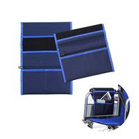 Wheelchair Bag Arm Rest Caddy Power Wheelchair Accessories Bags Pouch Armrest Side Pads Organizer Storage - Fits Most Bed Rail, Scooters, Walker, Electric Wheelchair (Blue - 1 Pair)