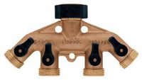 Orbit 5 Pack 4 Port Brass Water Hose Faucet Manifold Splitter w/Shut Off Valves 62010N