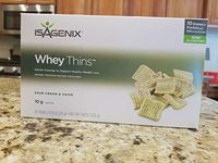 Isagenix Whey Thins 100 Calorie Packets (10 grams of Protein) (10 Packets) Sour Cream and Chive Flavor
