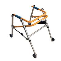 Autopeck Foldable Standard Walkers Child Wheeled Aluminum Alloy Walker Adjustable Height Lower Limb Rehabilitation Aids Training Stand Lightweight Pulley Walking Frames