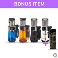 Firebird by Colibri Triple Torch refillable Butane Lighter 4pack & Bonus Lighter