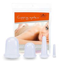 SPEQUIX 4-Pack Eye& Face & Body Massage Cupping Therapy Anti-Slip Silicone Cups Recommended Chinese Therapy, Muscle Soreness, Trigger Point, Pain Relief, Cellulite Treatment (Transparent)