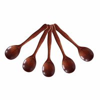 Wooden Spoon Sets - 5 Pieces Wooden Spoon Set Kitchen Cooking Utensil Tool Soup Teaspoon Catering - Small Wooden Spoons - Wood Kitchen Spoons