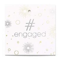 Hortense B. Hewitt #Engaged Square Favor Tags - 2 1/4 x 2 1/4in. - 48 Pack