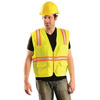 Occunomix LUX-XTRANS-YM Classic Solid Two-Tone Surveyor Safety Vests, Medium, Yellow