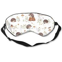 100% Silk Sleep Mask Eye Mask Hedgehog Pattern Soft Eyeshade Blindfold with Adjustable Strap for Sleeping Travel Work Naps Blocks Light