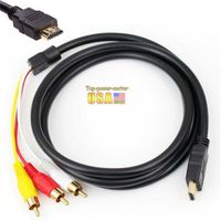 FYL HDMI Male to 3 RCA AV Audio Video 5FT Cable Cord Adapter for TV HDTV DVD 1080p