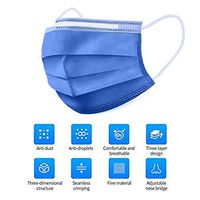 Disposable Face Cover Pack of 50, 3-Ply Protective Breathable Industrial Dust Face Cover Adult Disposable Earloop Mouth Face Covers, One Size to Fit Most (50 PCS)