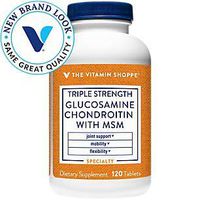 The Vitamin Shoppe Triple Strength Glucosamine Chondroitin MSM, High Potency Joint Structure and Mobility Supplement with MSM to Support Healthy Collagen for Joint Support (120 Capsules)