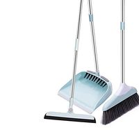 Broom and Dustpan Broom Set Household broom set Non-stick hair broom Toilet wiper mop combination Long Handled Dustpan and Brush Set wisp broom