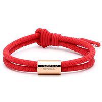 Power Ionics Weave Ion Bracelet Waterproof Band Mens Power Germanium Sports Fashion Health Bracelet for Women (Red/RoseGold Bead)