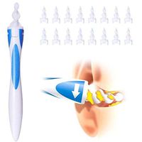 Lucandy Spiral Earwax Removal Kit, Smart Ear Swab with Soft Spiral Cleaner, Ear-Pick Tools with 16 Replacement Tips