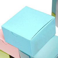 Efavormart 100pcs of 4x4x2 Turquoise Cake Box for Candy Treat Gift Wrap Box Party Favor Boxes for Bridal Shower Wedding Party