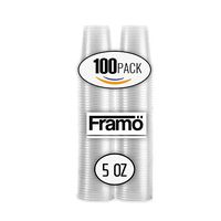 5 Oz Clear Plastic Cups by Framo, For Any Occasion, BPA-Free Disposable Transparent Ice Tea, Juice, Soda, and Coffee Glasses for Party, Picnic, BBQ, Travel, and Events, (100, clear)