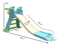 FixtureDisplays 3-Step Children Slide Play Slide Freestanding Slide with Basketball Hoop for Kid Games 16874