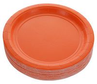 Amcrate Orange Disposable Party Paper Dessert Plates 7" - Ideal for Weddings, Party’s, Birthdays, Dinners, Lunch’s. (Pack of 50)