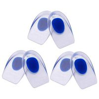 MaStrap 3 Pairs Gel Heel Cups Plantar Fasciitis Inserts Silicone Pads Cushion for Bone Spurs Pain Relief Protectors of Sore Bruised Feet Best Insole Gels Treatment (Large)