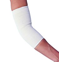 CHAMPION Elbow Support Pullover Sleeve Elastic Knit, White, Large