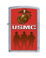 Zippo USMC Soldiers Street Chrome Pocket Lighter