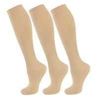 Compression Socks for Women and Men(1/3 Pairs)-Best for Running,Nursing,Circulation,Recovery & Travel (Nude - 3 Pairs, Small/Medium)