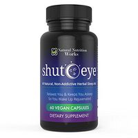 Shut-Eye- The Most Potent Natural Sleep Aid & Caffeine Neutralizer! All Natural Non-Addictive Herbal Complex w/Valerian, Melatonin & 11 More (Deep Relaxation and Sleep Or Your Money Back)