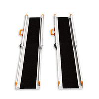 Ruedamann 7' Adjustable Aluminum Wheelchair Ramp,Portable Telescoping Non-Skid Surface Wheelchair Ramp for Home, Stairs, Steps, 600lbs Capacity (MR207N-7)