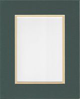 20x24 Pine Green and Maize Yellow Double Picture Mats Bevel Cut for 16x20 Pictures
