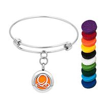 Moonlight Collections Letter Q Essential Oil Bracelet Aromatherapy Perfume Locket Scented Bangle A-Z Letters [26 Initials]