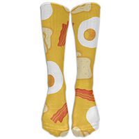 Breakfast Eggs Bacon Pattern Women & Men Knee High Socks Baseball Athletic Tube Long Stockings