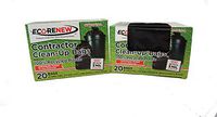 Eco Renew Contractor Clean-Up Trash Bags with Twist Ties | 42 Gallon | 3 Mil Heavy Duty Can Liners | Made From 100% Recycled Plastic | 33" W x 48" H | Black