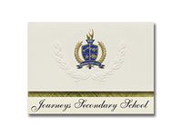 Signature Announcements Journeys Secondary School (St. Paul, MN) Graduation Announcements, Presidential style, Elite package of 25 with Gold & Blue Metallic Foil seal