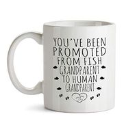 Pregnancy Announcement Grandparents, Promoted To Grandparent Gift, Fish Grandparent To Human Grandparent Mug, Baby Reveal, Baby Announcement