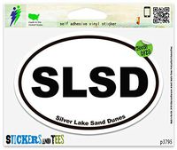 SLSD Silver Lake Sand Dunes Michigan Oval Vinyl Car Bumper Window Sticker 5" x 3"
