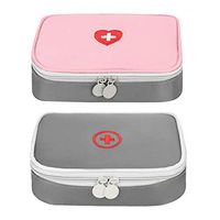 IBLUELOVER 2PCS Portable First Aid Kit Mini Medicine Survival Bag First Responder Storage Tote Emergency Pouch Organizer Pills Drugs Package Container for Home Office Traveling Camping Hiking Cycling