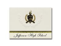 Signature Announcements Jefferson High School (Conception Jct, MO) Graduation Announcements, Presidential style, Basic package of 25 with Gold & Black Metallic Foil seal
