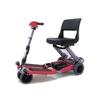 FreeRider USA - Luggie Standard - Compact Lightweight Foldable Scooter - 4-Wheel - Red