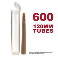 120MM Clear Doob Tubes | 600 Bulk Pack | Waterproof Airtight and Smell Proof Blunt Vial Container | Child Resistant with Squeeze Pop Tops | BPA-Free | Ideal for Storing King Size Pre Rolled Raw Cones
