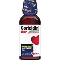Coricidin HBP Nighttime Multi-Symptom Cold Liquid Cherry 12 oz (Pack of 11)